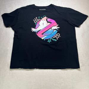 Ghostbusters Loot Wear Exclusive Neon Logo Graphic T-Shirt Black XL